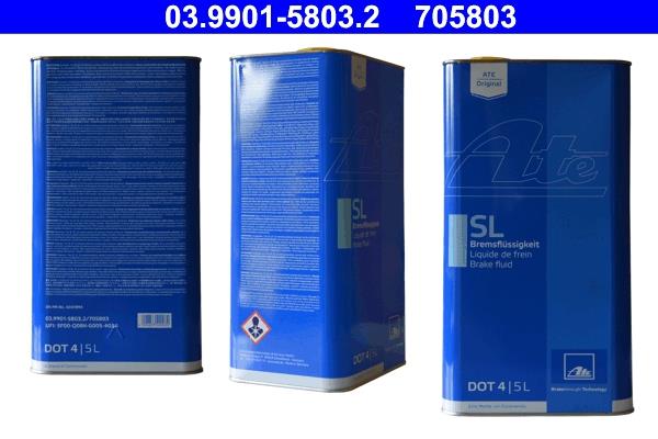 ATE Υγρό Φρένων DOT4 SL, Συσκευασία 5,00 lt