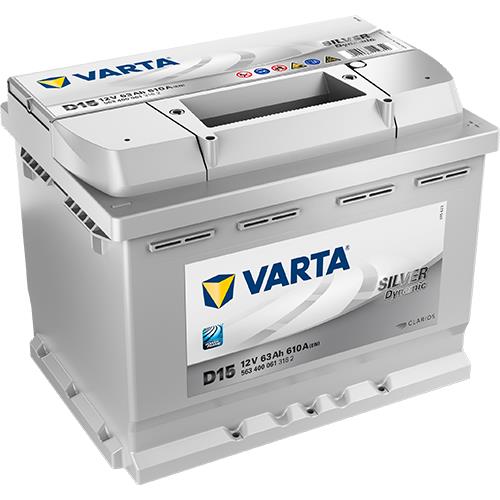 VARTA Μπαταρία 12V  63Ah 610A, Δ+, D15, Silver Dynamic